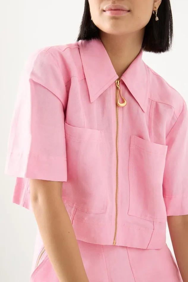 Aje Esprit Utility Shirt Ballet Pink Women Tops