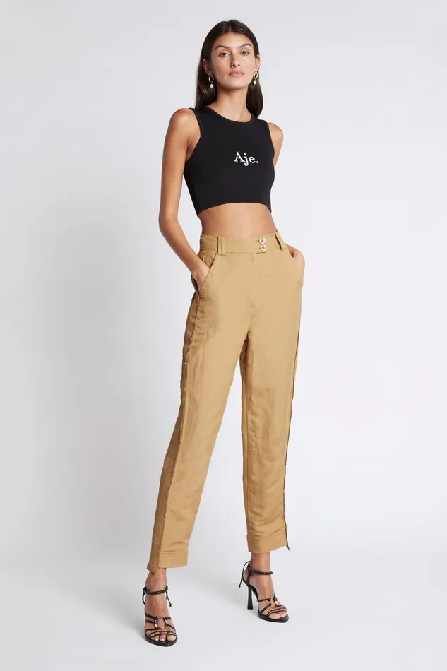 Aje Estate Tapered Pant Taupe Women Pants
