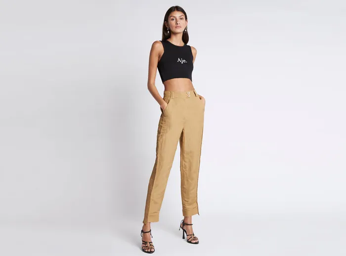 Aje Estate Tapered Pant Taupe Women Pants