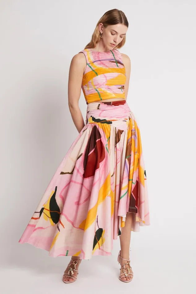 Aje Jolie Asymmetric Midi Skirt Expression Women Skirts