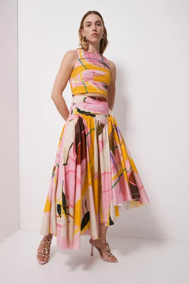 Aje Jolie Asymmetric Midi Skirt Expression Women Skirts