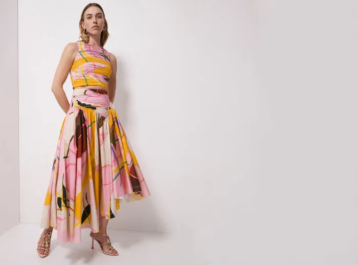 Aje Jolie Asymmetric Midi Skirt Expression Women Skirts