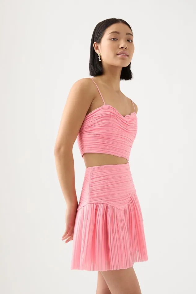 Aje Laurier Wave Cropped Top Ballet Pink Women Tops