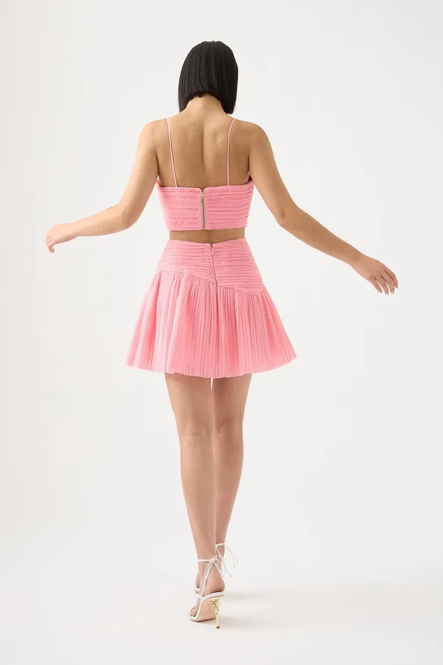 Aje Laurier Wave Cropped Top Ballet Pink Women Tops