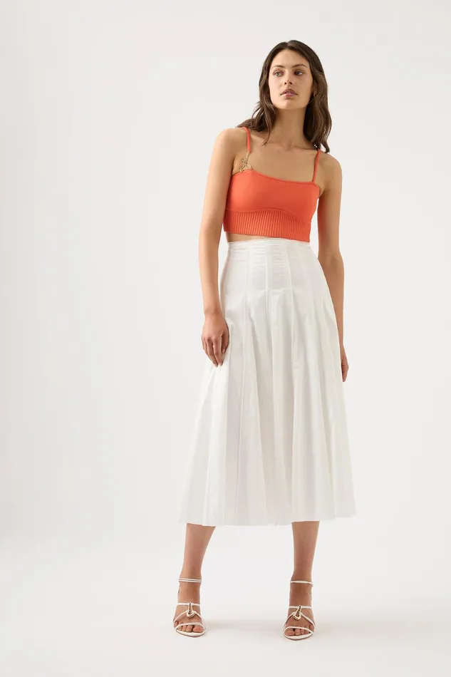 Aje Lucia Knit Bustier Coral Women Body and Crepe Knit