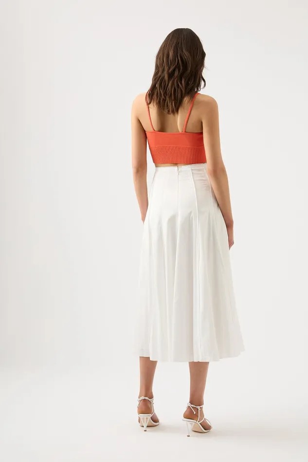 Aje Lucia Knit Bustier Coral Women Body and Crepe Knit