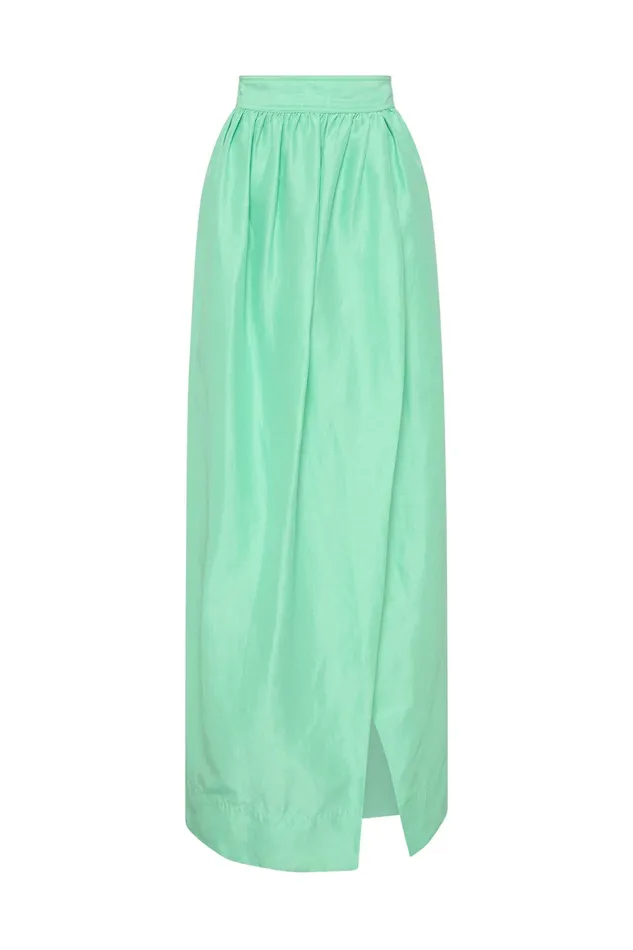 Aje Mirabelle Tulip Maxi Skirt Marine Green Women Skirts