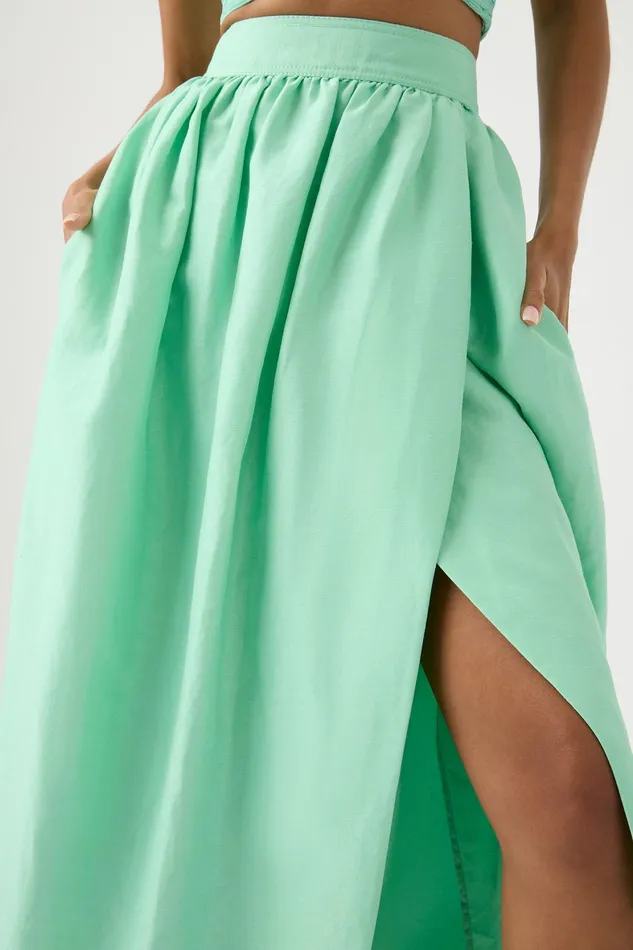 Aje Mirabelle Tulip Maxi Skirt Marine Green Women Skirts