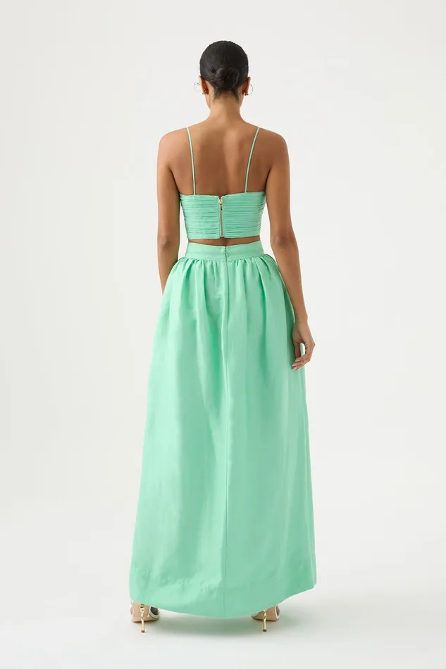 Aje Mirabelle Tulip Maxi Skirt Marine Green Women Skirts