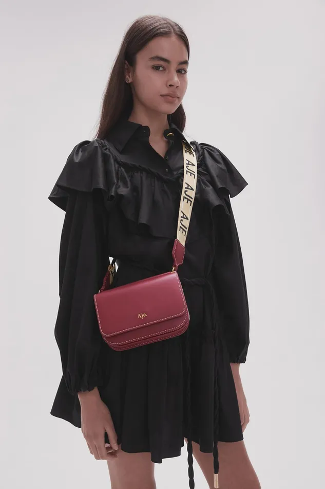 Aje Nova Crossbody Bag Garnet Red Women Leather