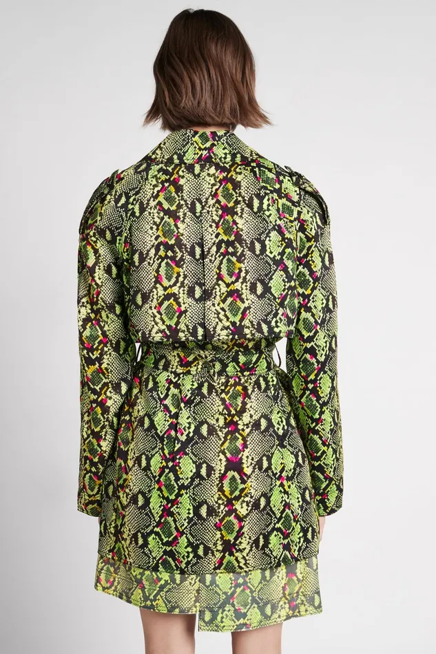 Aje Serpentine Belted Jacket Snake Effect Women Blazers Jackets and Coats