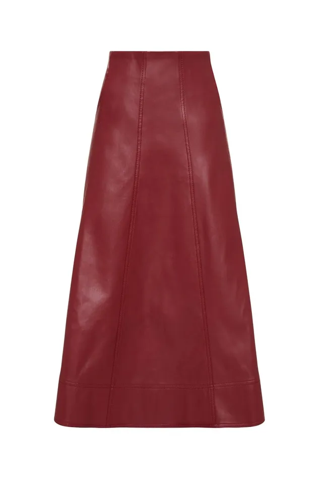 Aje Stanhope Midi Skirt Mahogany Red Women Skirts