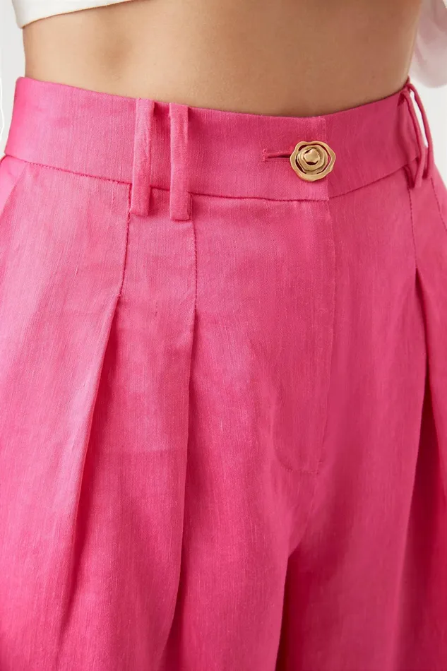 Aje Vista High Waist Wide Leg Pant Berry Pink Women Pants