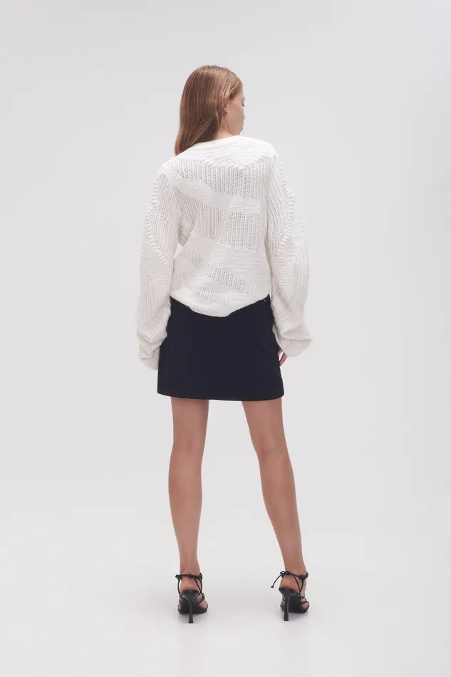 Aje Willa Denim Mini Skirt Black Women Denim
