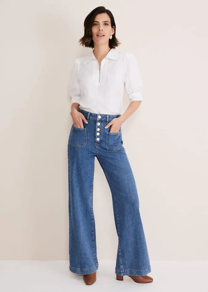 Alannah Puff Sleeve Zip Collar Blouse White Women Phase Eight Shirts and Blouses Alannah Puff Sleeve Zip Collar Blouse White Women Phase Eight Shirts and Blouses