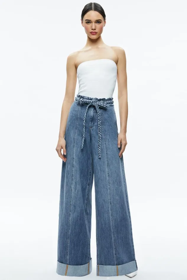 Alice Olivia Alison Full Length Tube Top Soft White Women Tops