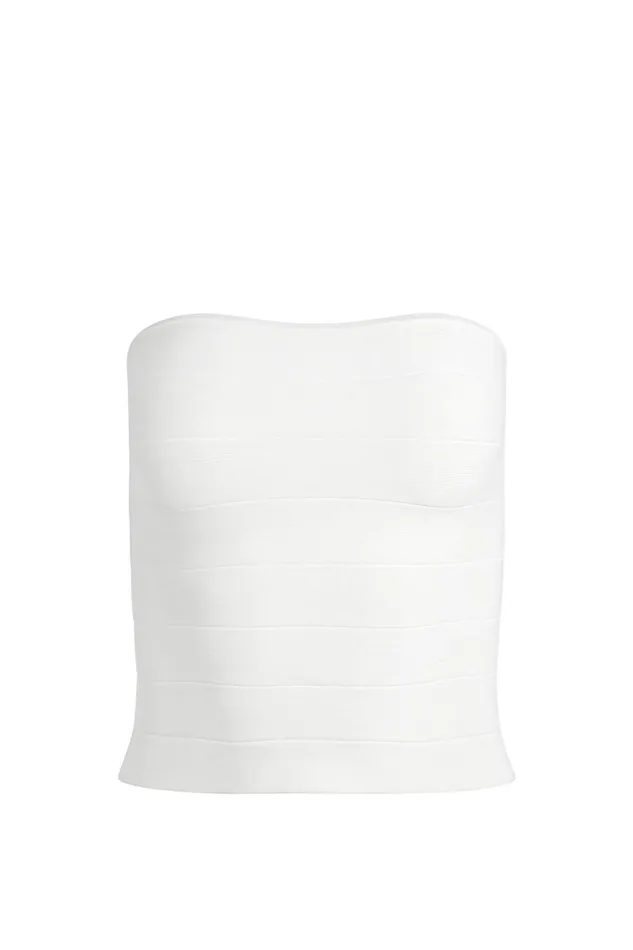 Alice Olivia Alison Full Length Tube Top Soft White Women Tops