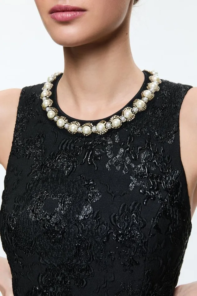 Alice Olivia Alistair Mini Gown Black Women Dresses