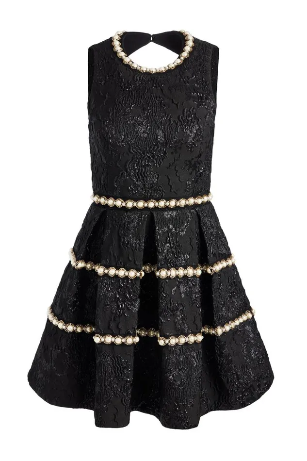 Alice Olivia Alistair Mini Gown Black Women Dresses