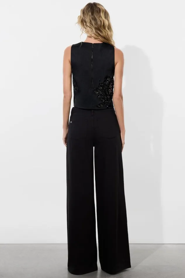 Alice Olivia Amal Embellished Tank Le Parisien Blackgunmetal Women Tops