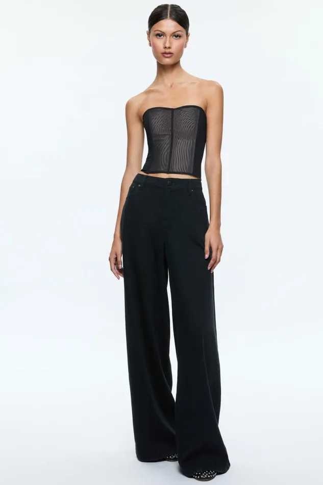Alice Olivia Aveline Bustier Black Women Tops