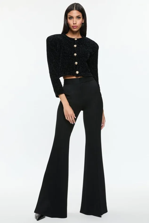 Alice Olivia Breanna Cardigan Black Women Sweaters
