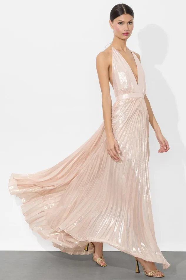 Alice Olivia Camila Maxi Gown Pearl Blush Women Dresses