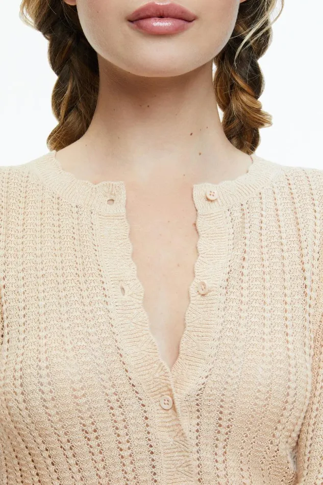 Alice Olivia Carson Cardigan Almond Women Sweaters