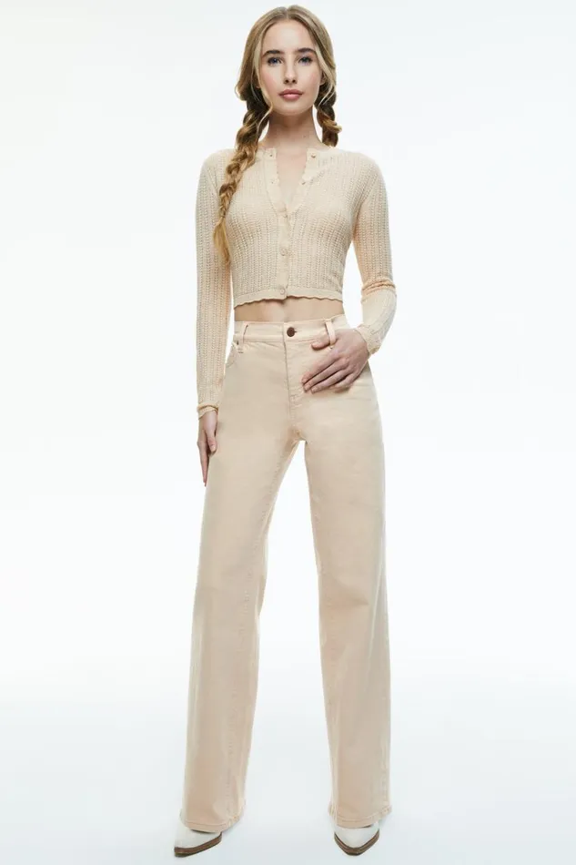 Alice Olivia Carson Cardigan Almond Women Sweaters