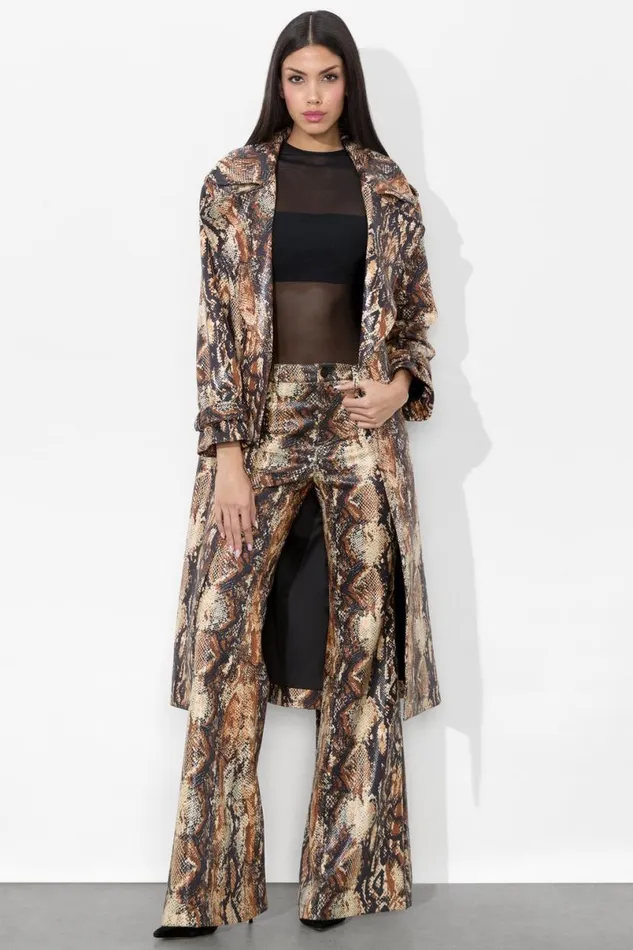 Alice Olivia Cristena Vegan Snake Pant Camelblack Snake Women Pants