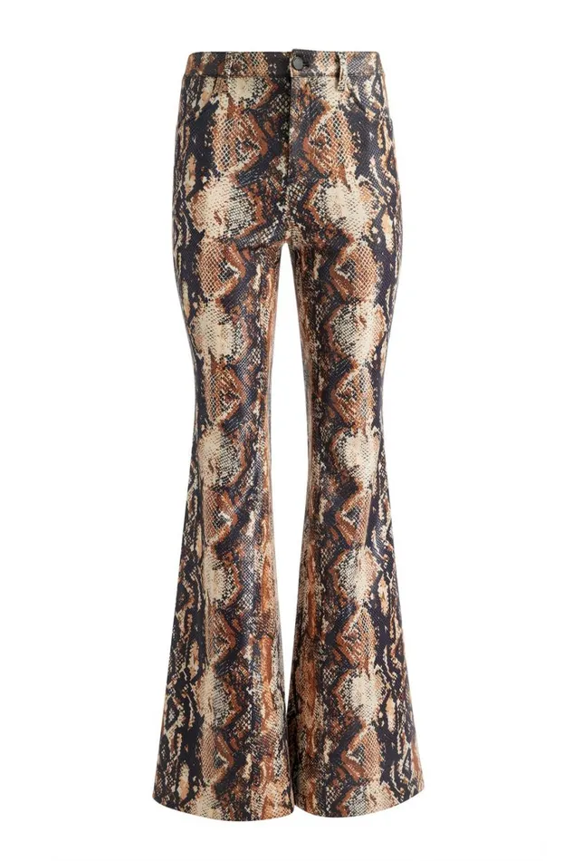 Alice Olivia Cristena Vegan Snake Pant Camelblack Snake Women Pants