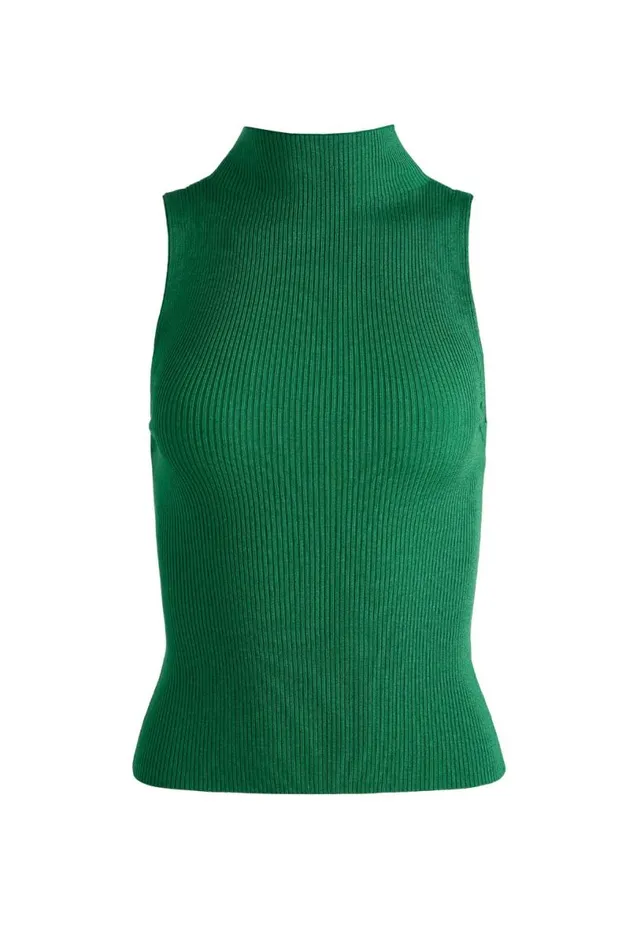 Alice Olivia Darcey Tank Forest Green Women Tops