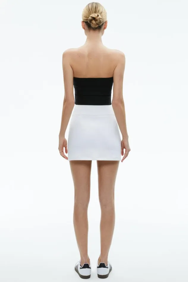 Alice Olivia Donald Mini Skirt Off White Women Skirts