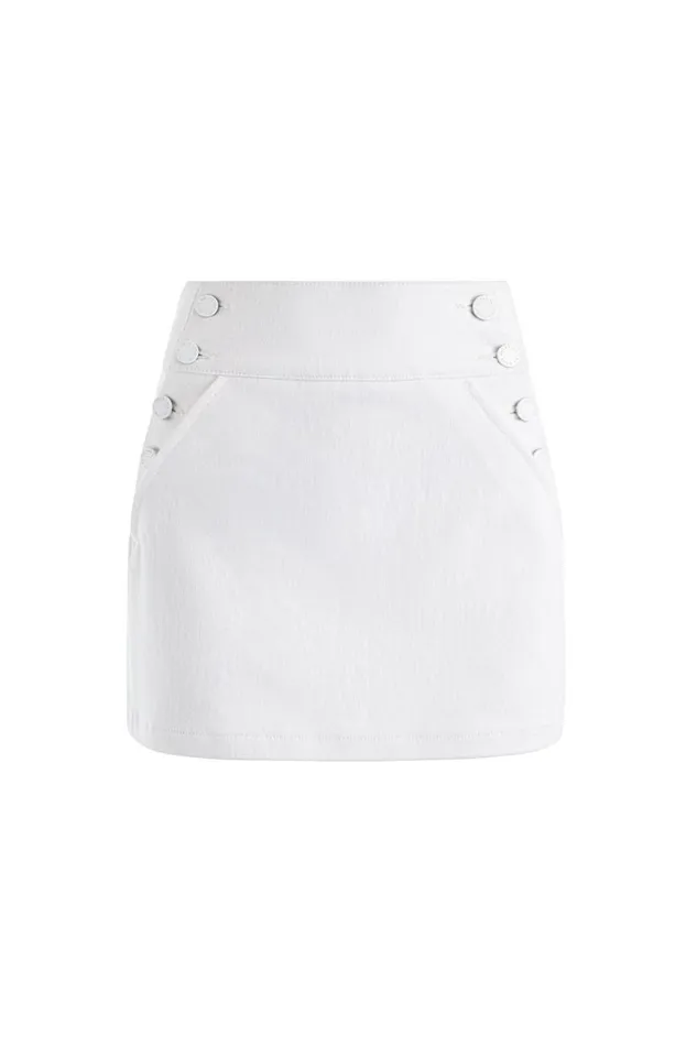 Alice Olivia Donald Mini Skirt Off White Women Skirts