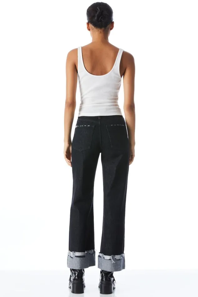 Alice Olivia Jemi Ribbed Tank Off White Women Tops