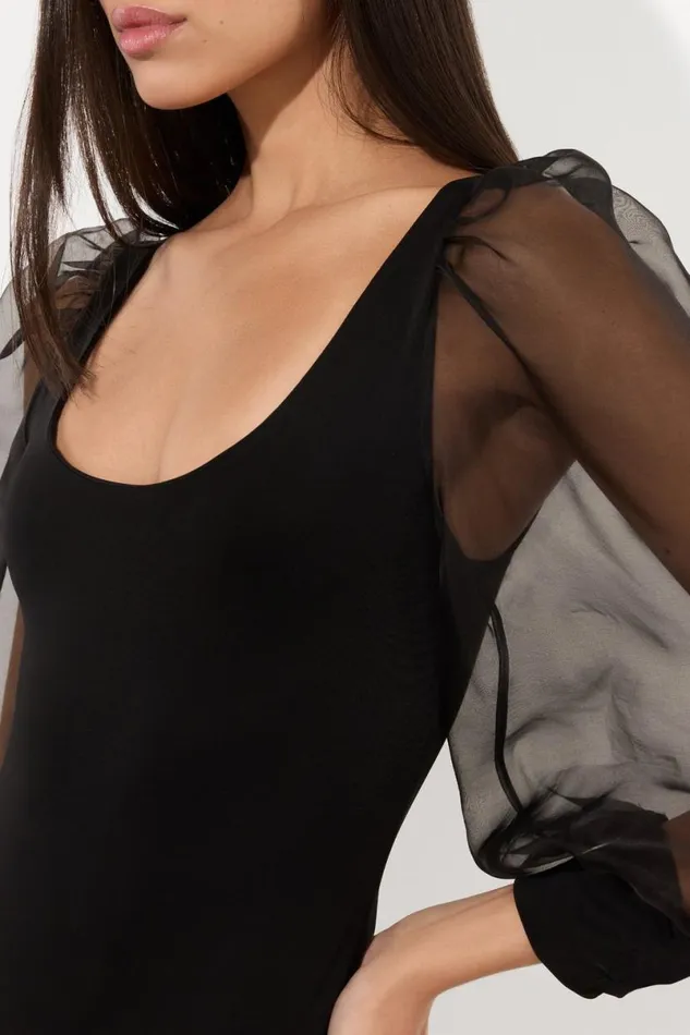 Alice Olivia Jillianne Bodysuit Black Women Tops