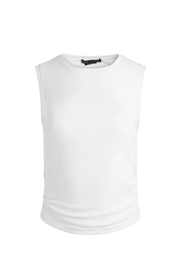 Alice Olivia Kappa Cropped Tank Off White Women Tops
