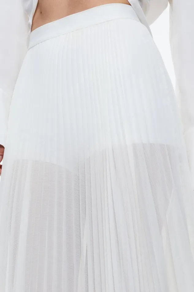 Alice Olivia Katz Pleated Maxi Skirt With Hot Pant Off White Women Skirts