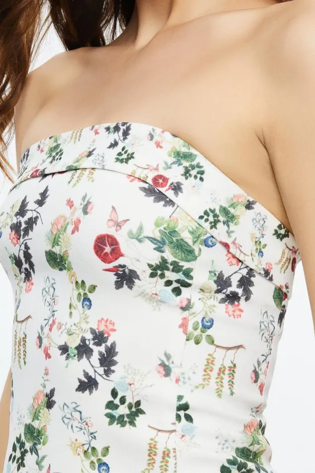 Alice Olivia Kelly Square Bust Mini Dress Blush Kiss Vanilla Women Dresses