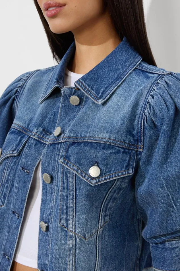 Alice Olivia Lana Denim Jacket Brooklyn Blue Women Outerwear