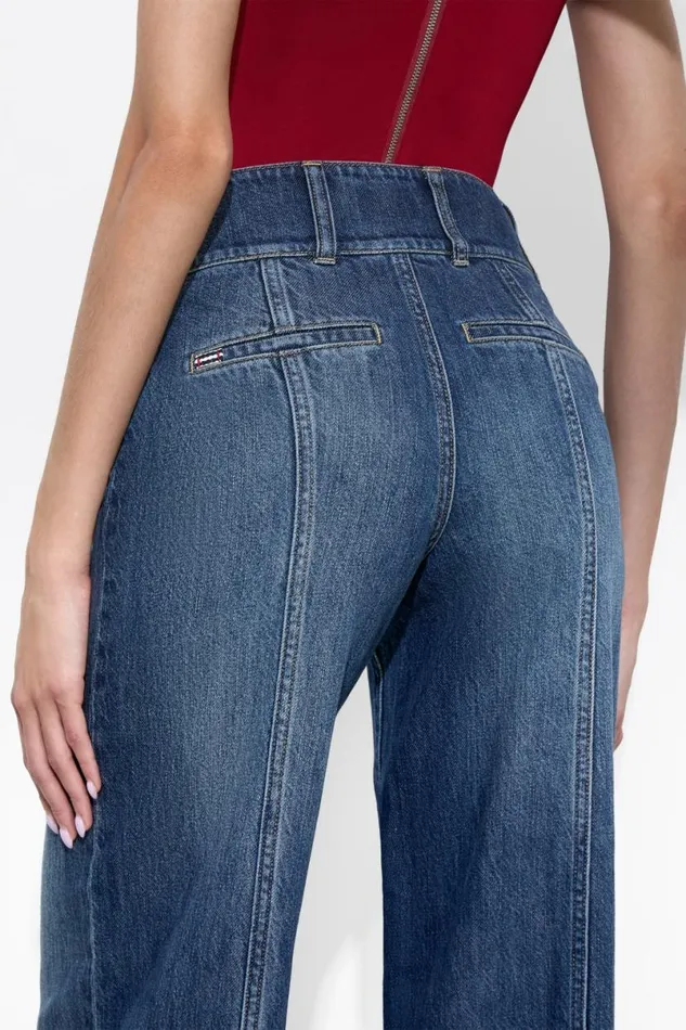 Alice Olivia Mame Wide Leg Jean Darby Vintage Blue Women Pants