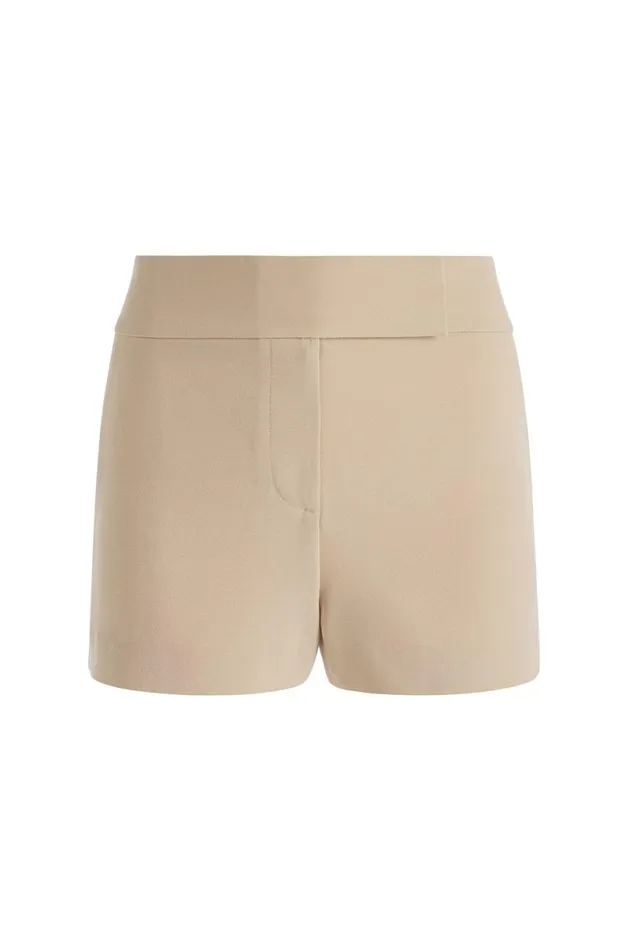 Alice Olivia Mara Crossover Waistband Clean Short Almond Women Shorts