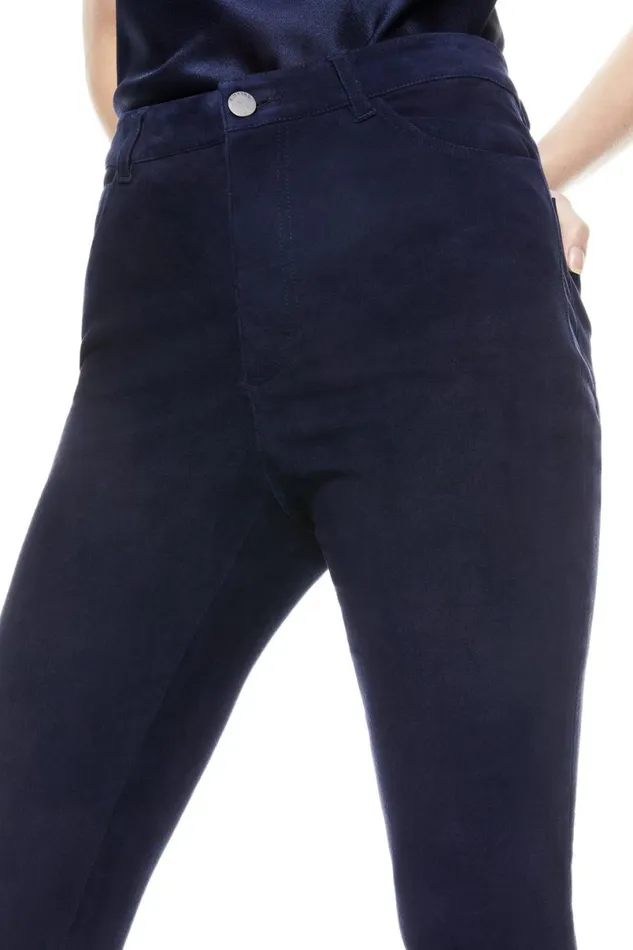 Alice Olivia Mikah Suede Pant Navy Women Pants