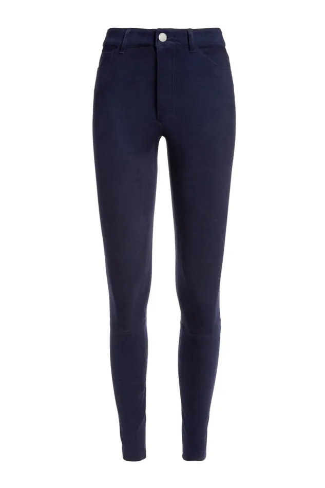 Alice Olivia Mikah Suede Pant Navy Women Pants