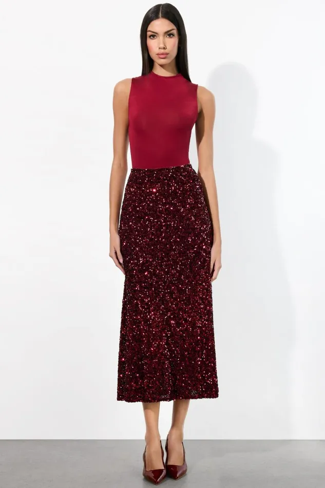 Alice Olivia Nichol Bodysuit Garnet Women Tops