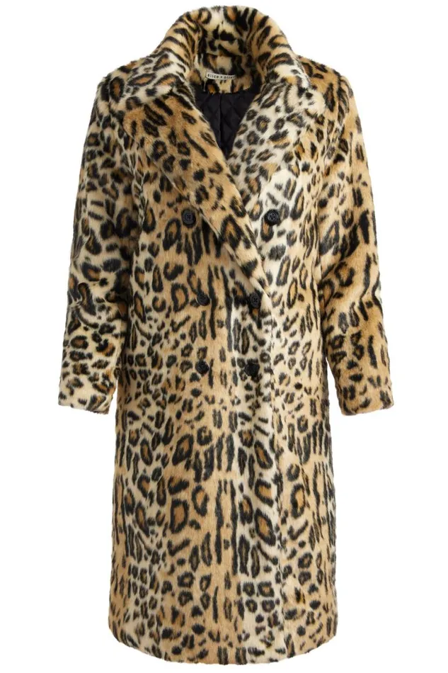 Alice Olivia Nicholas Faux Fur Coat Camelblack Jaguar Women Outerwear