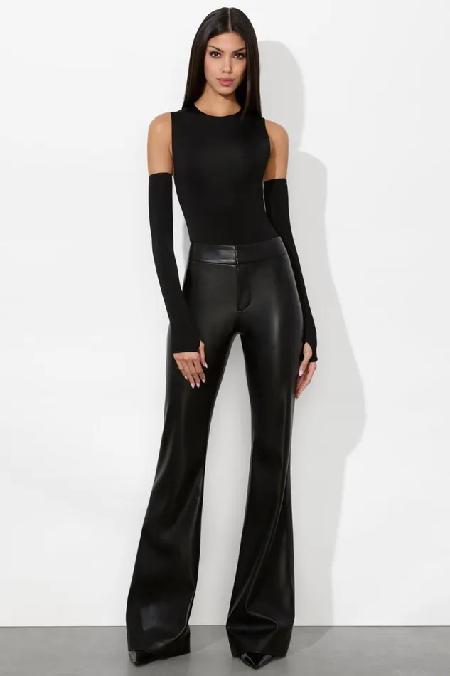 Alice Olivia Olea Sculpting Bodysuit Black Women Tops