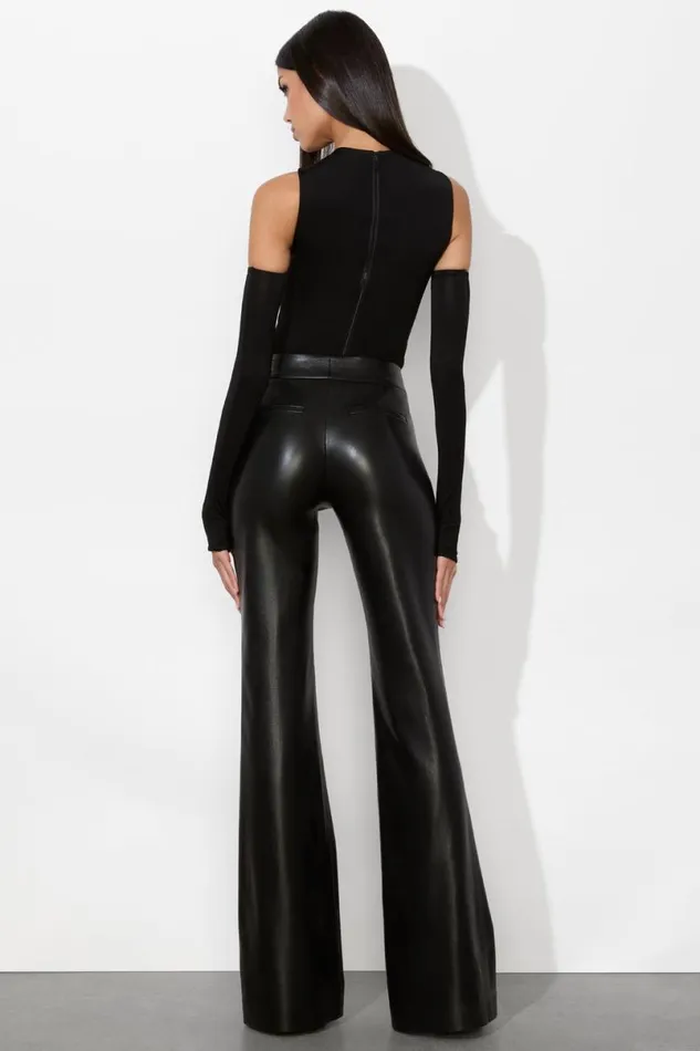 Alice Olivia Olea Sculpting Bodysuit Black Women Tops