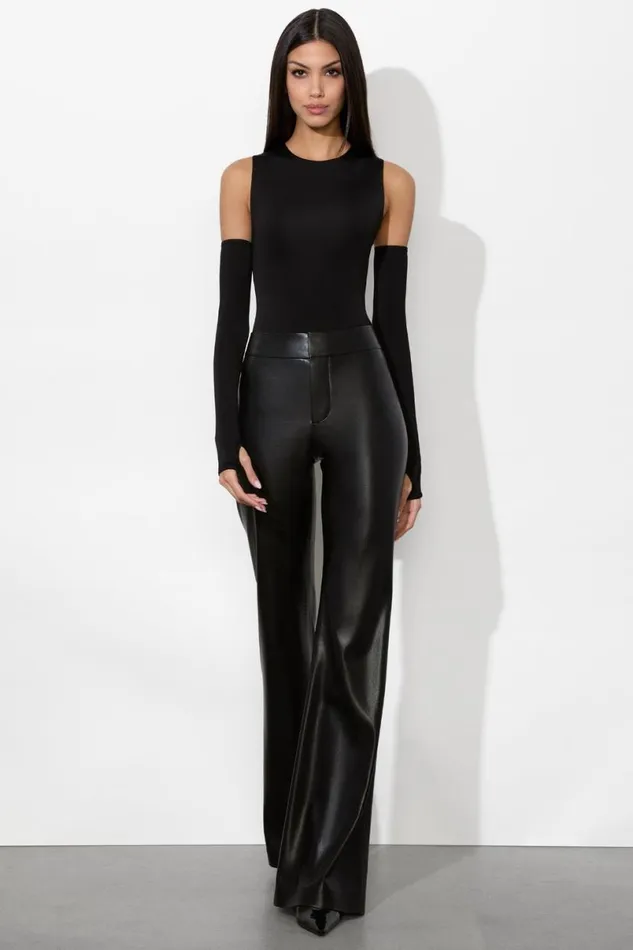 Alice Olivia Olea Sculpting Bodysuit Black Women Tops
