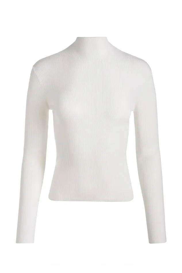 Alice Olivia Roberta Turtleneck Soft White Women Tops